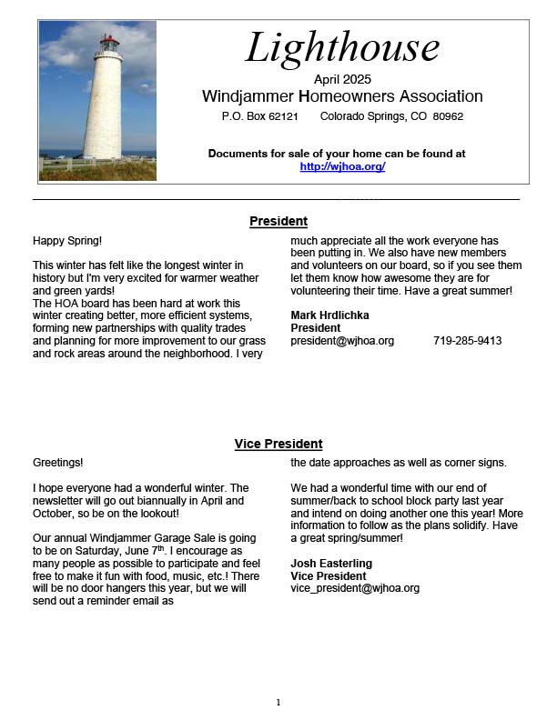 April 2025 Lighthouse